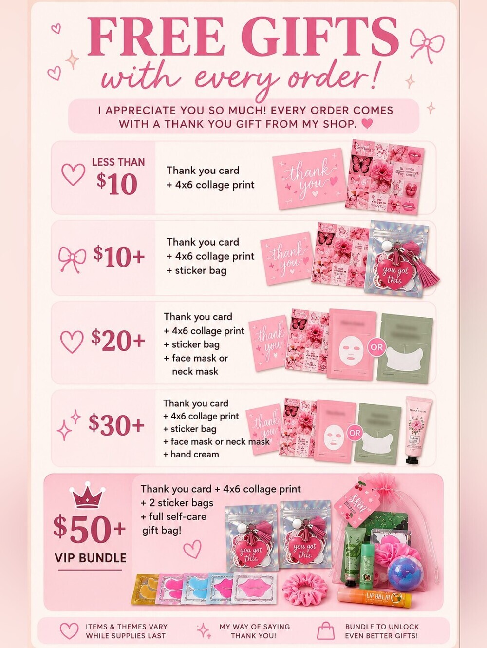 Free Gifts Promotional Poster - Pink